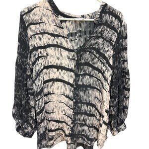 Parker 100% Silk Abstract Print Blouse